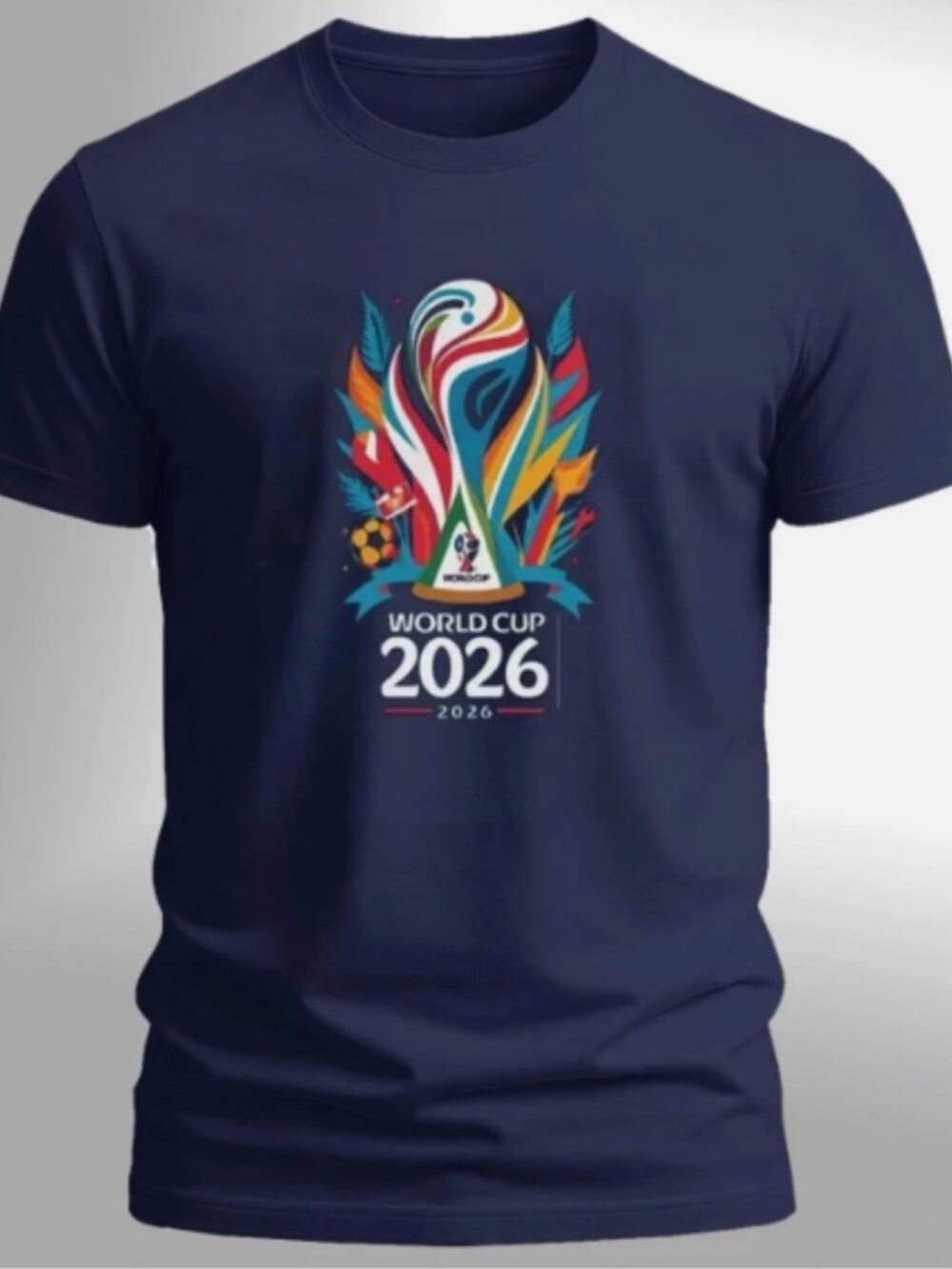 FIFA World Cup 2026 Vintage Soccer Graphic Tee Football Fan Shirt Blue